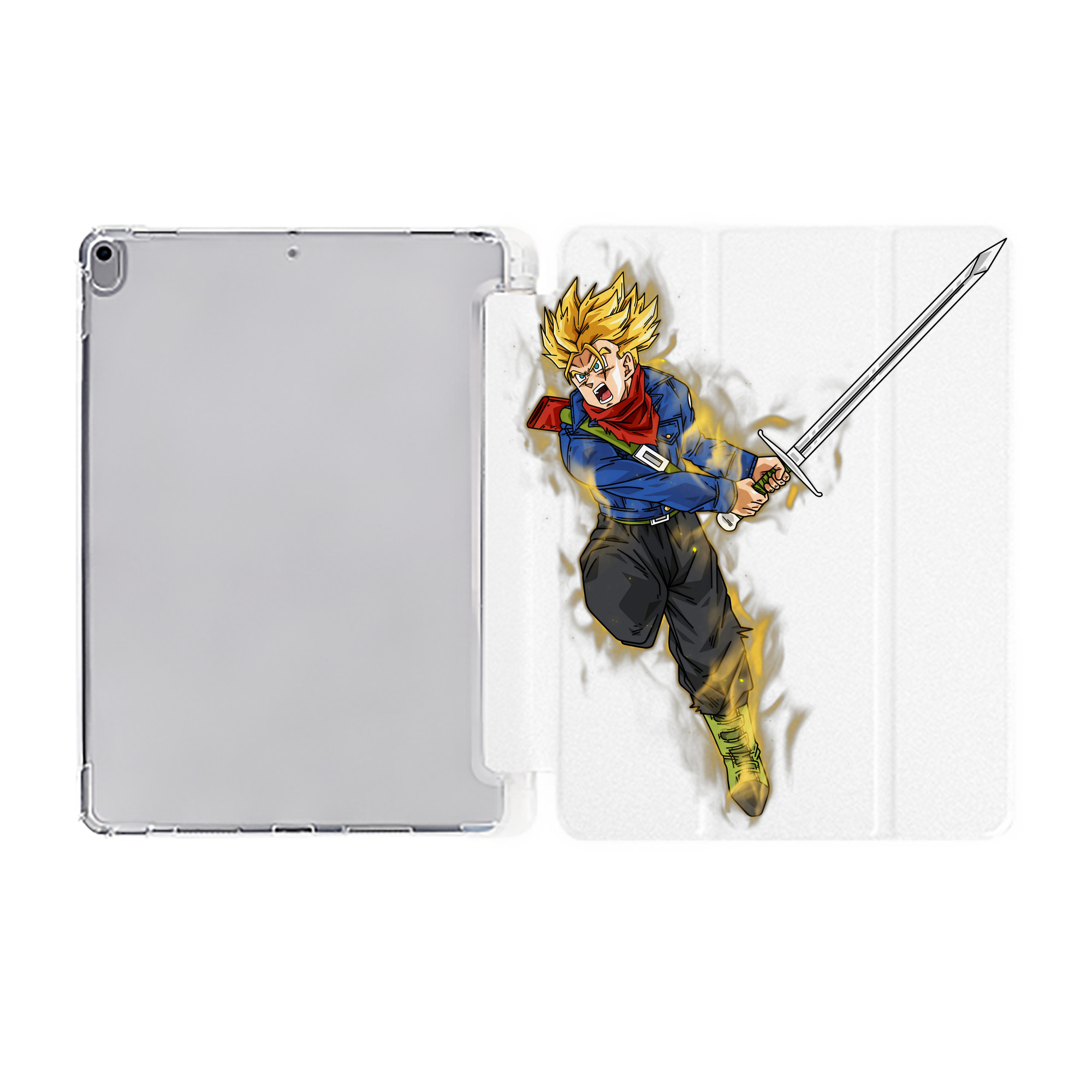 （画像用） ドラゴンボール トランクス（Torankusu）DRAGON BALL Trunks IPad ケース ペン収納付き 三つ折りスタンド PUレザー×シリコン 対応機種9.5/10.5/10.9インチ